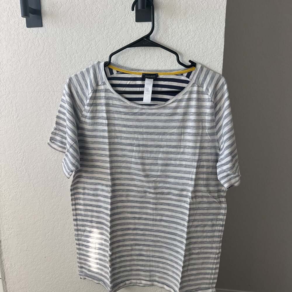 Hanro Cotton Seamless Short Sleeve Crew-Neck Shirt White